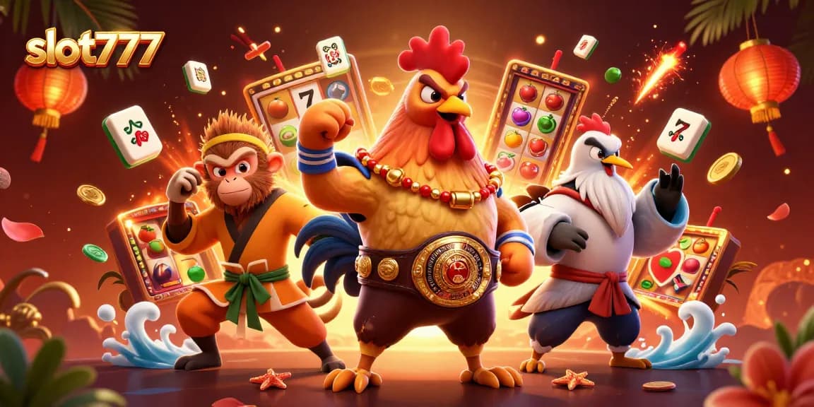 Experience exciting wins with slot777 in this vibrant casino scene filled with lucky symbols and engaging characters.