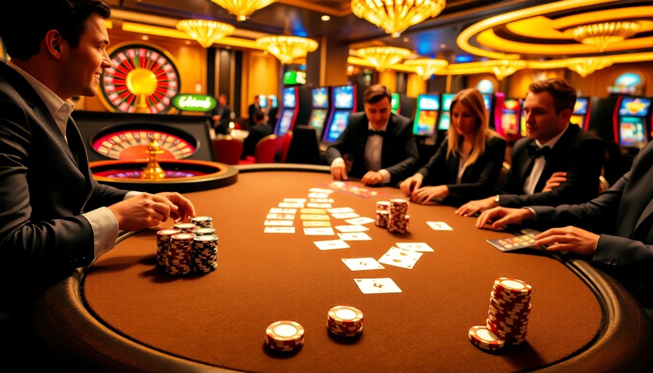 Découvrez l'excitation du casino en ligne argent réel France avec une scène de poker élégante.