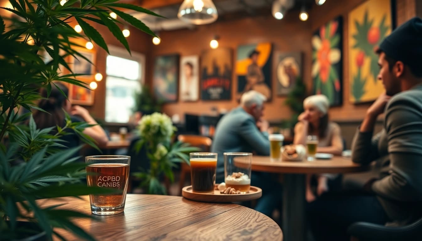 Profitez des produits CBD Madrid dans un café chaleureux et accueillant.