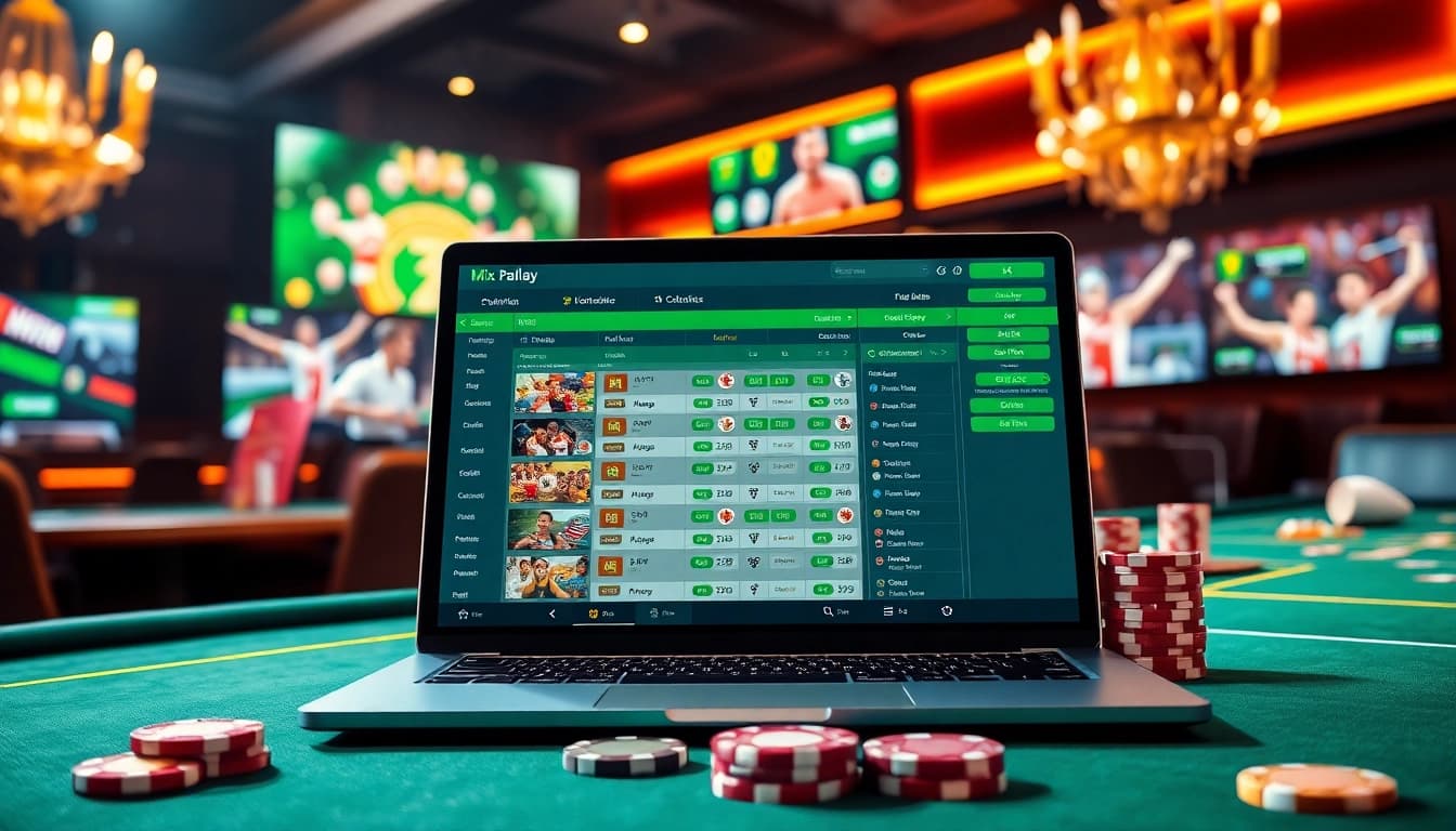 Engaging Mix Parlay betting interface showcasing vibrant sports graphics and user-friendly online gambling features.