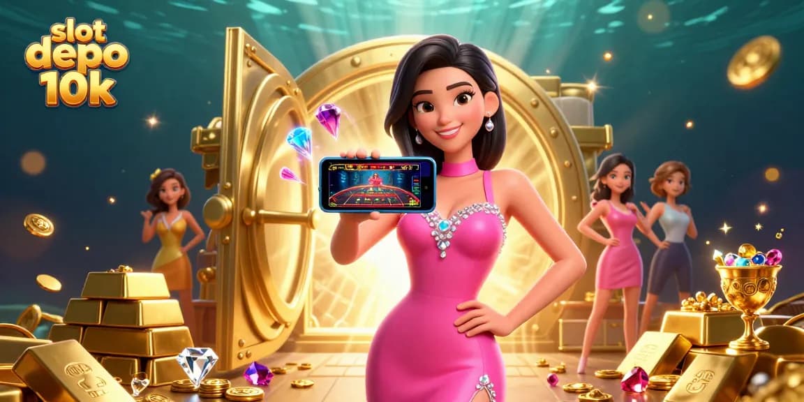 Experience big wins with slot depo 10k in a vibrant casino atmosphere, showcasing dynamic gameplay.