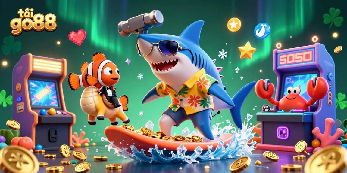 Experience the excitement of tải go88 with a vibrant 3D casino scene full of engaging characters and elements.