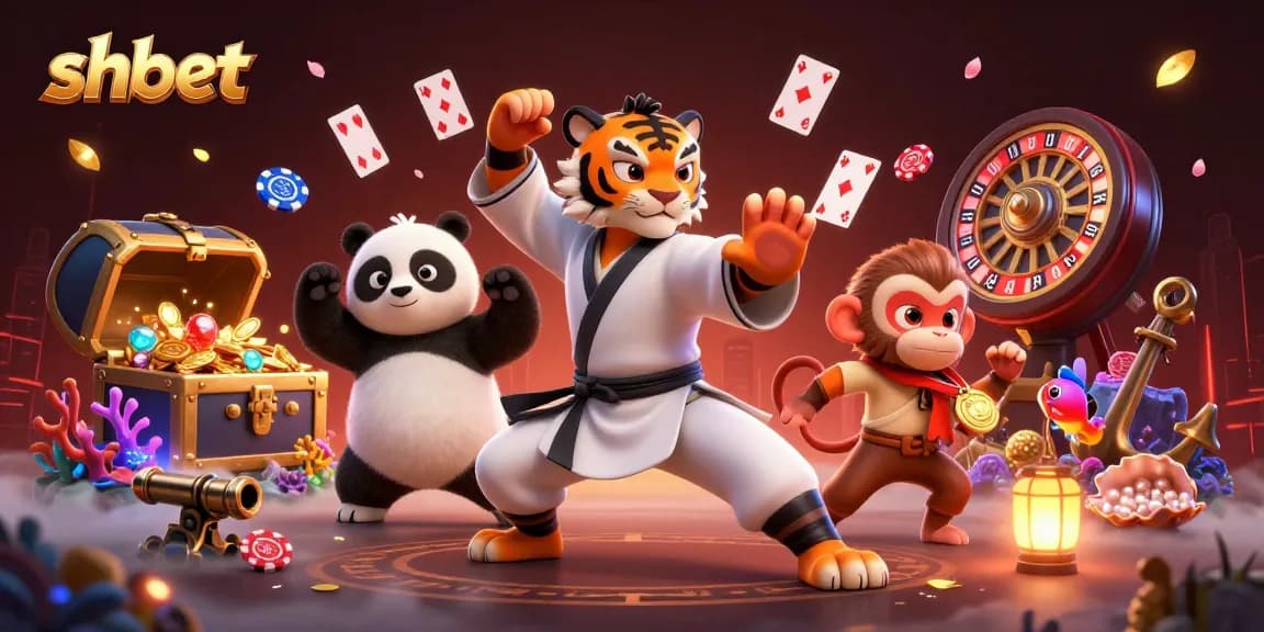 Experience shbet's thrilling casino action with a kung fu tiger master and vibrant gameplay elements.