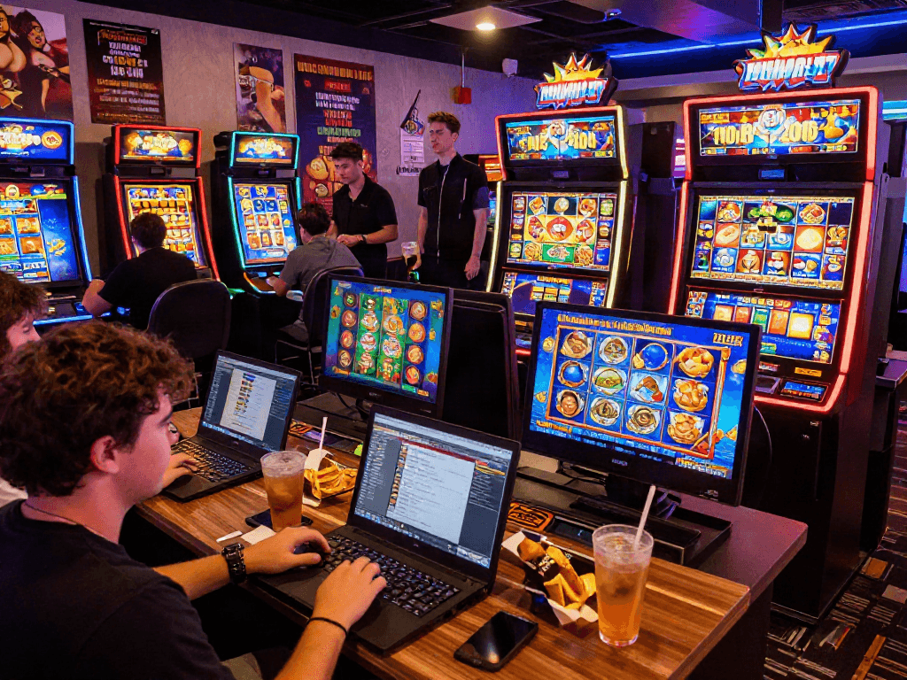 Experience the thrill of a slot bonus new member 100 in a vibrant online casino setting.