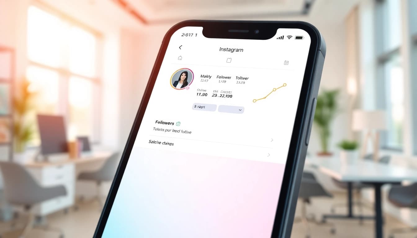 インスタグラムのフォロワー購入に関連するスマートフォンの画面を強調したビジュアル