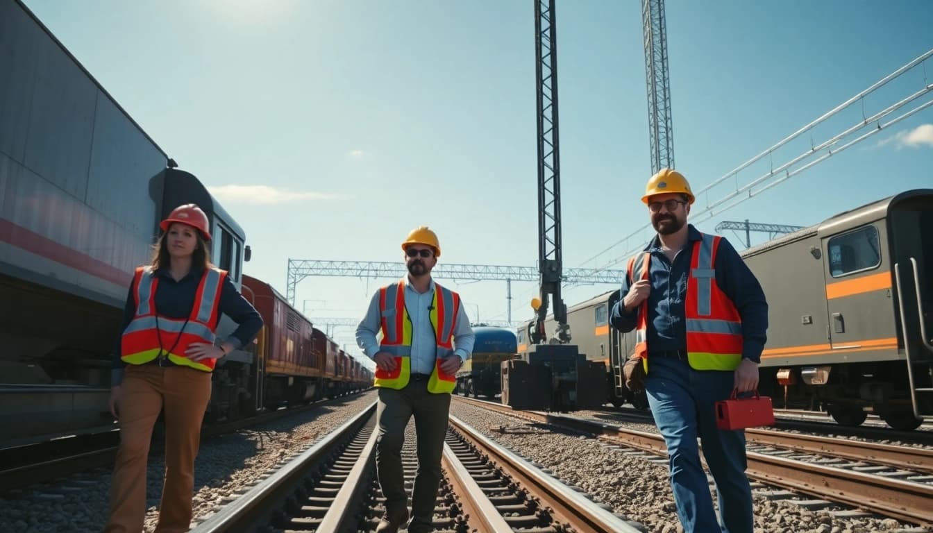 Railroad Contractors USA team working efficiently on site, showcasing safety and collaboration.