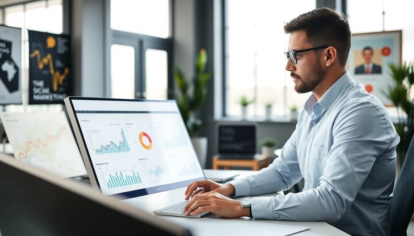 Enhance your business visibility with Clearwater FL SEO strategies in a modern office.