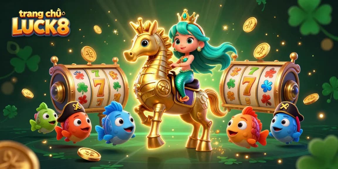 Engage with the immersive world of trang chủ LUCK8 featuring exciting slot reels and vibrant characters in a dynamic casino atmosphere.