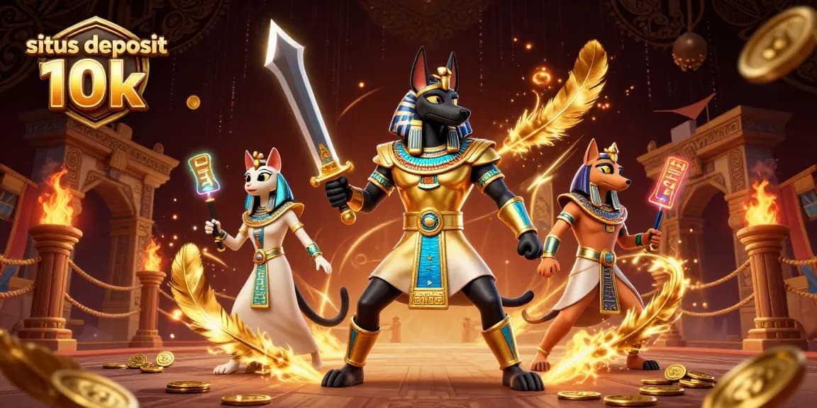 Engage with situs deposit 10k through dynamic gameplay action featuring ancient warriors and gambling icons.