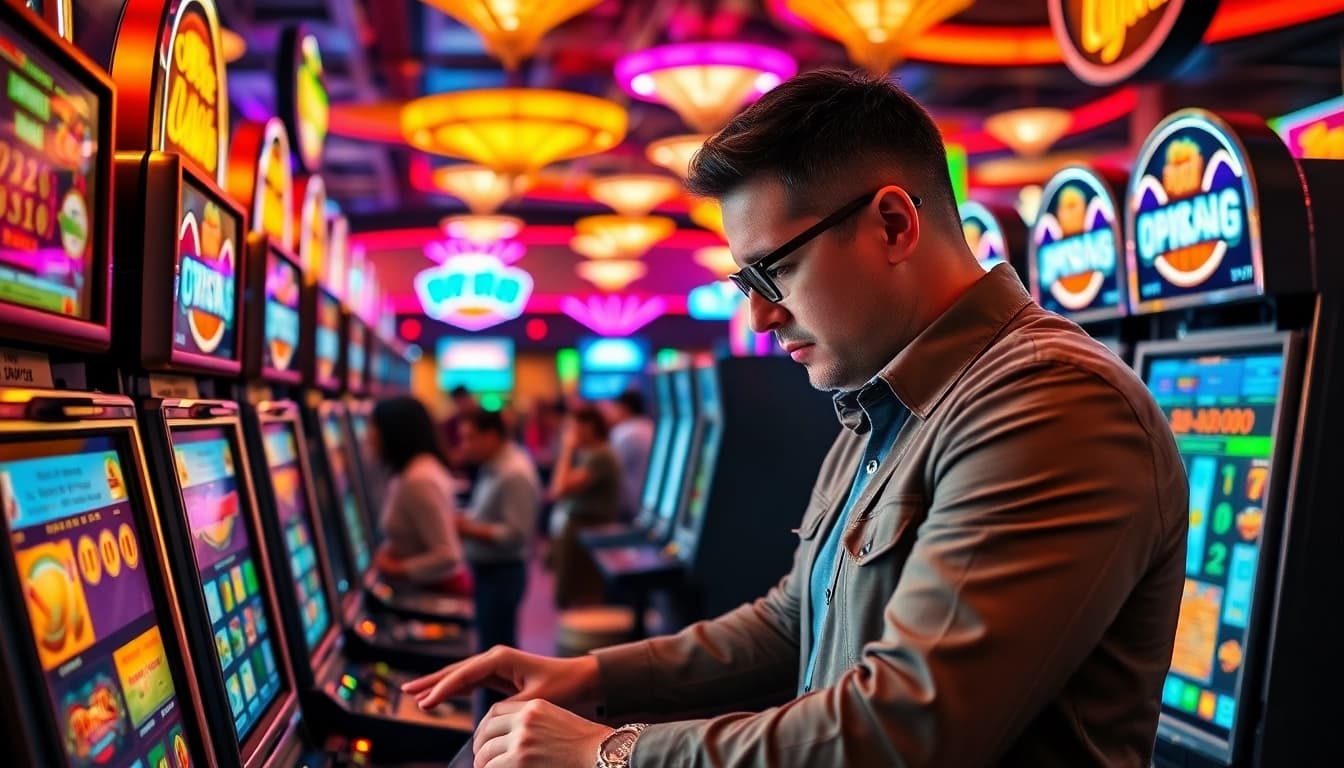 Menangkan slot depo 1000 dengan suasana kasino yang penuh warna dan enerjik.