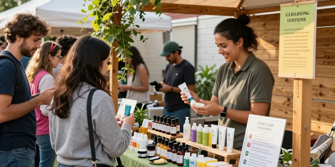 Shop CBD topicals at an engaging outdoor market; buy-hemp-topicals-online for wellness and skin care.