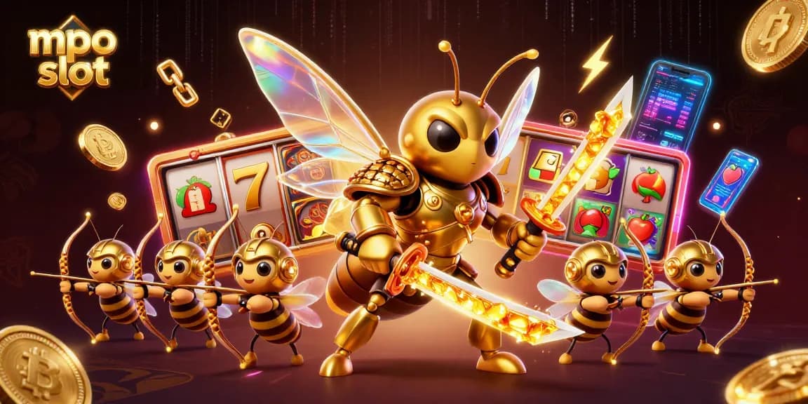 Engage with mpo slot through vibrant 3D illustration of dynamic gaming elements and characters.