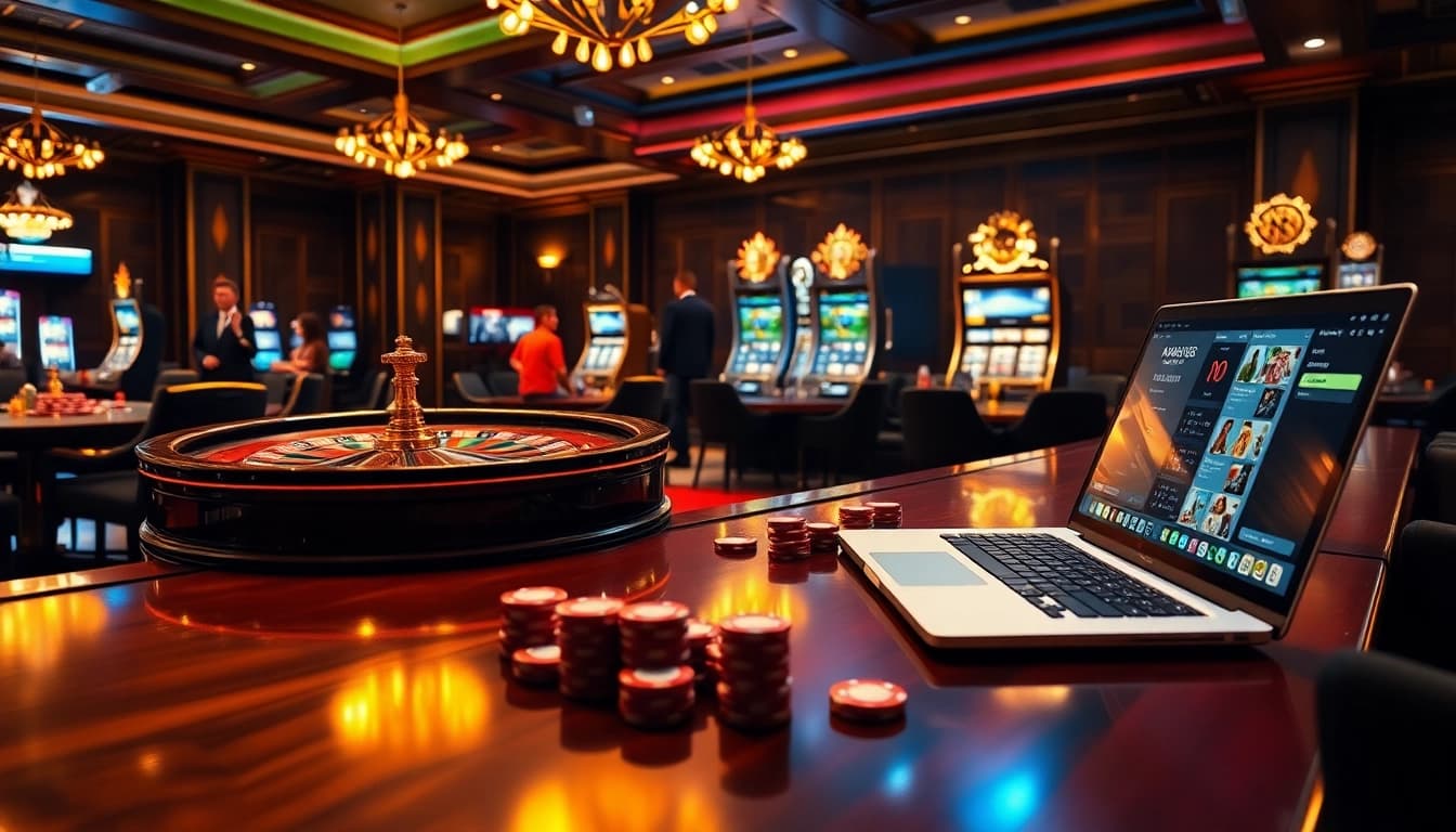 Vivez l'excitation du casino en ligne argent réel France avec une scène engageante de jeux de luxe.