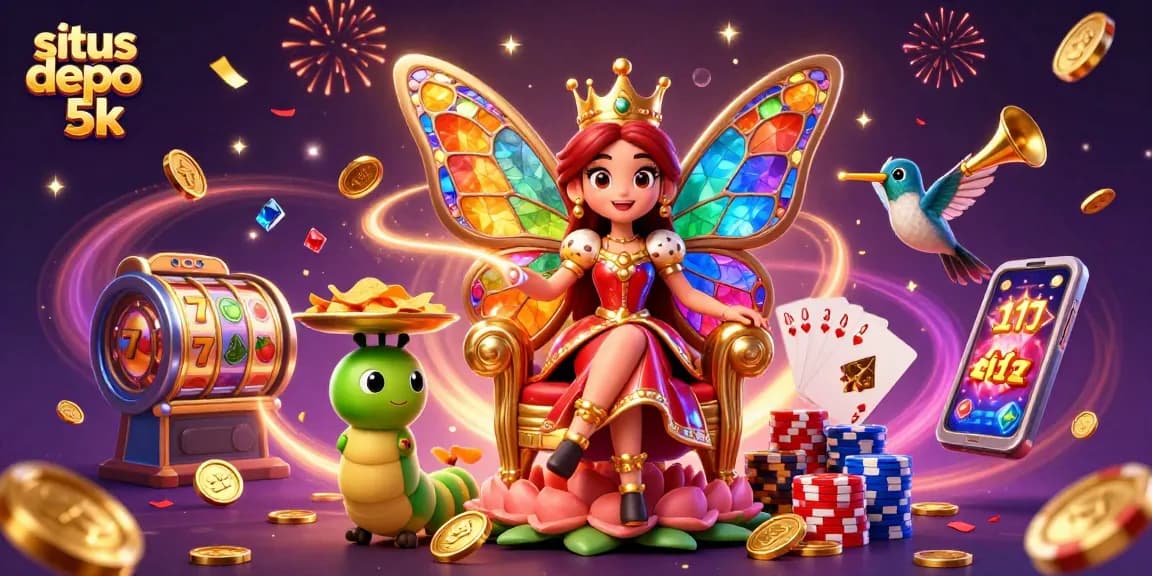 Menggunakan situs depo 5k untuk mendapatkan kemenangan besar dengan simbol slot dan chip poker yang berwarna-warni.