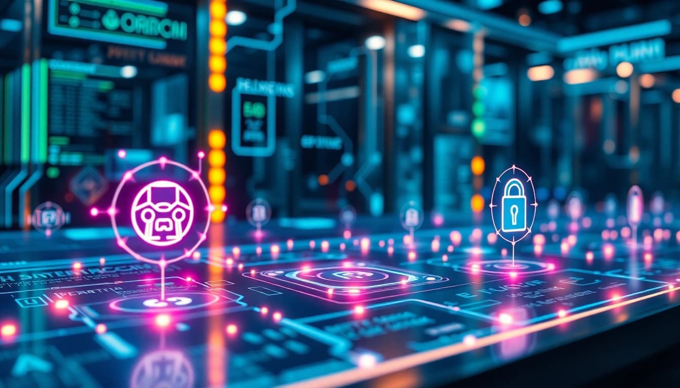 Visualize EORMC technology in a vibrant blockchain interface focused on innovation and security.