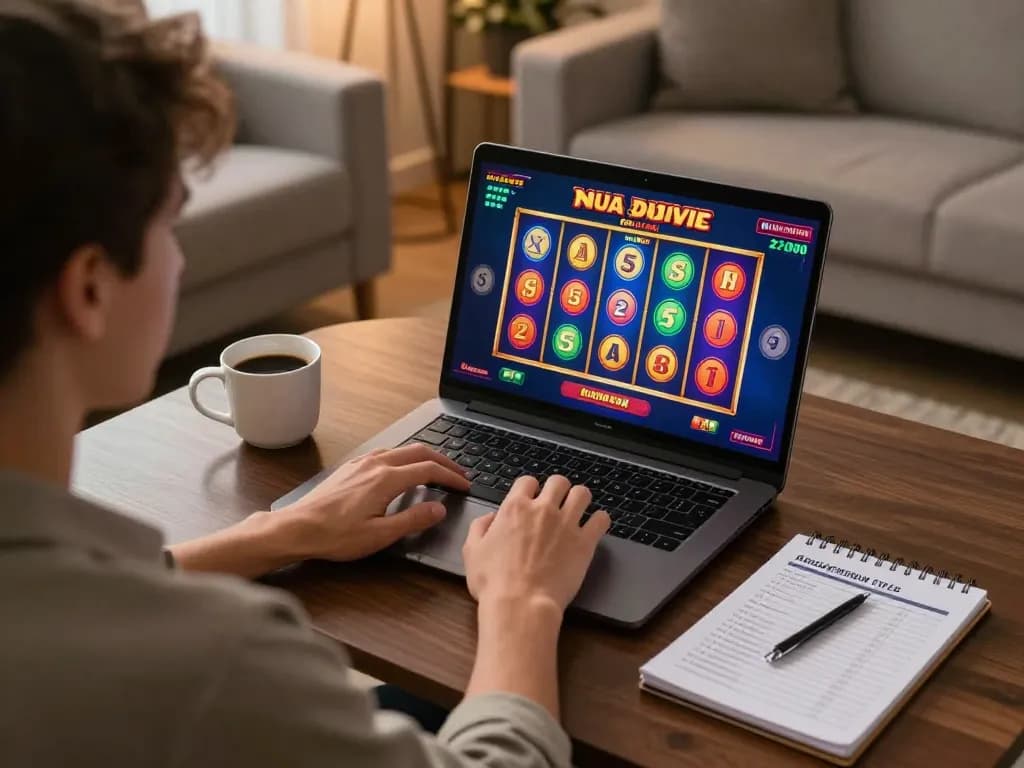 Capturing the excitement of playing casinò online italiani non aams from a cozy living room setup, showcasing responsible gaming.