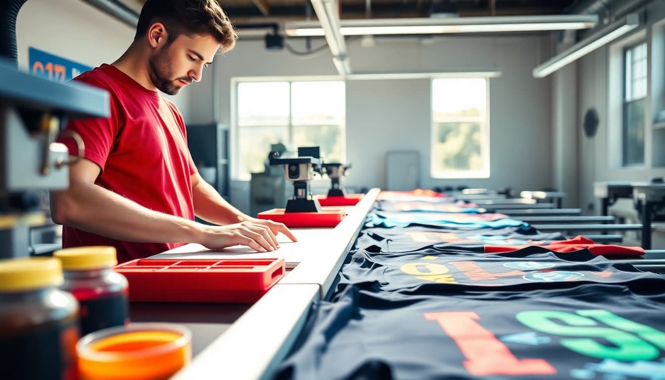 Experience efficient t shirt printing edmonton with vibrant designs and expert craftsmanship in action.