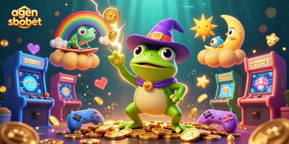 Experience the excitement of agen sbobet with vivid gaming elements and dynamic characters in a rich casino scene.