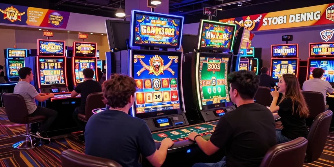 Engaged gamers at garuda303 online casino, showcasing vibrant gaming atmosphere