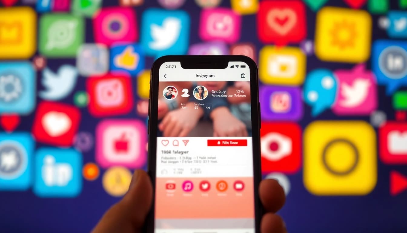 instagram フォロワー 購入を促進するスマートフォンの画面を表示するシーン