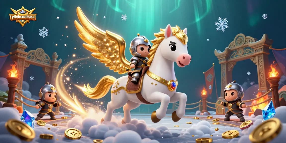 Engage in exciting betting with tylekeonhacai, featuring a celestial horse and golden knight in action.
