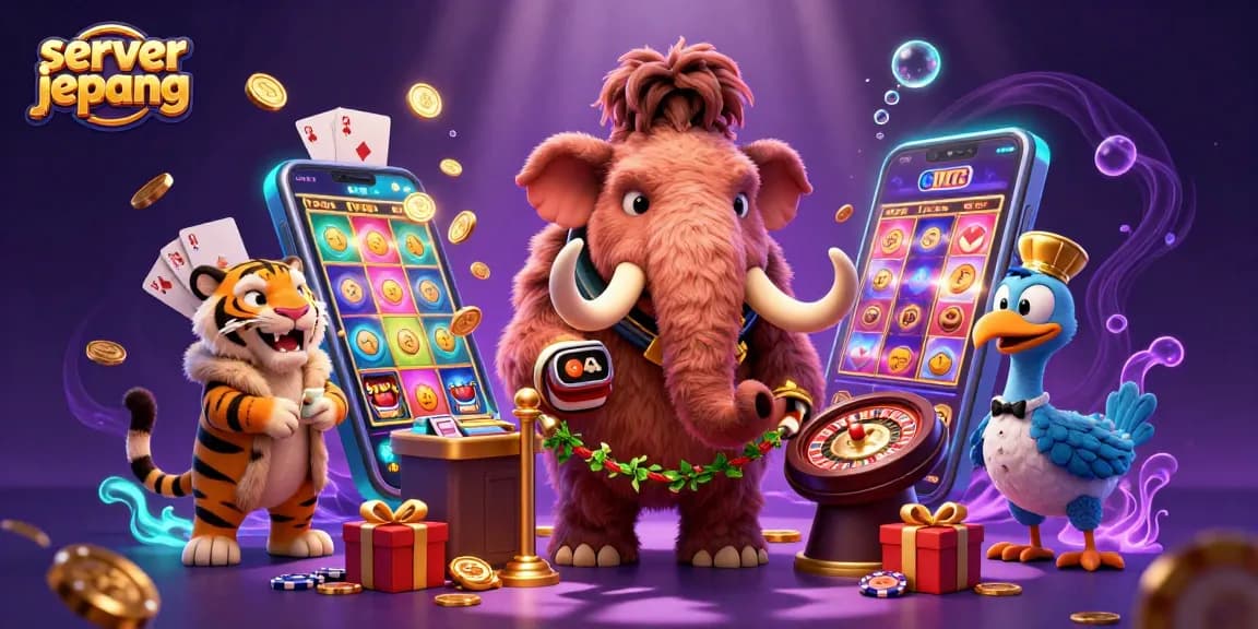 Join the action at server jepang with vibrant slot games and engaging characters in a dynamic casino scene.