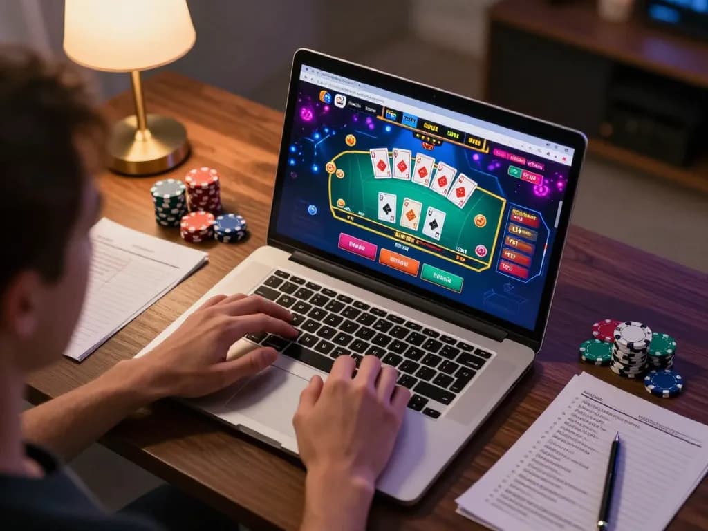 Player engaging with online casino game featuring nano banana 3 on a laptop screen, showing exciting gameplay.