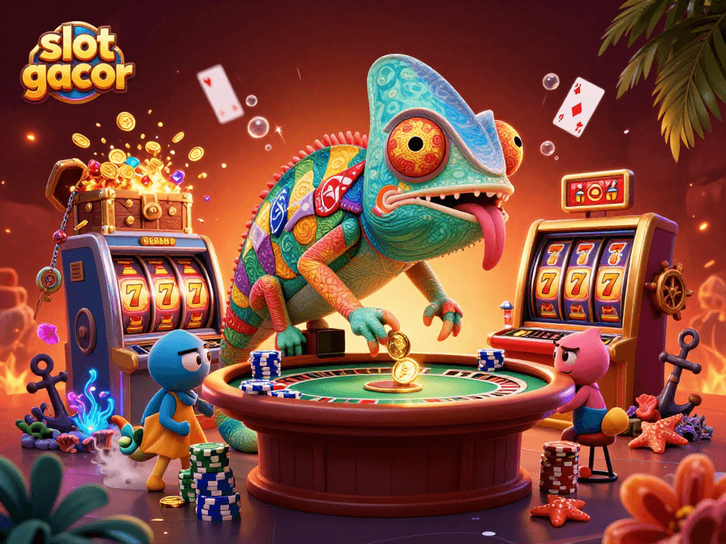 Engage with exciting slot gacor games showcased in a vibrant casino scene to increase your jackpots.