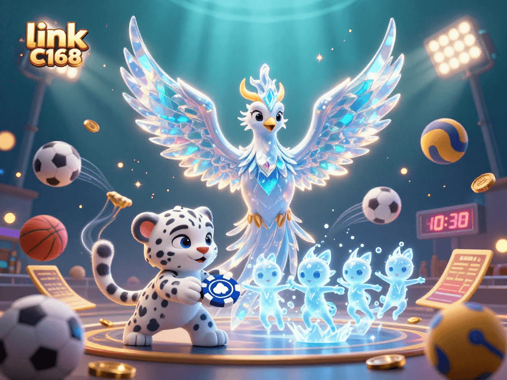 Engage with the thrilling atmosphere of link C168, featuring a magical ice phoenix, sports elements, and shimmering treasures.