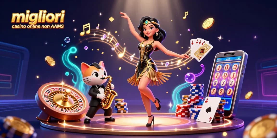 Scopri il brivido dei migliori casino online non AAMS con elementi e personaggi da casinò 3D vivaci.