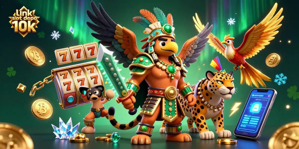 Experience thrill with link slot depo 10k featuring Aztec warriors and vibrant casino elements.