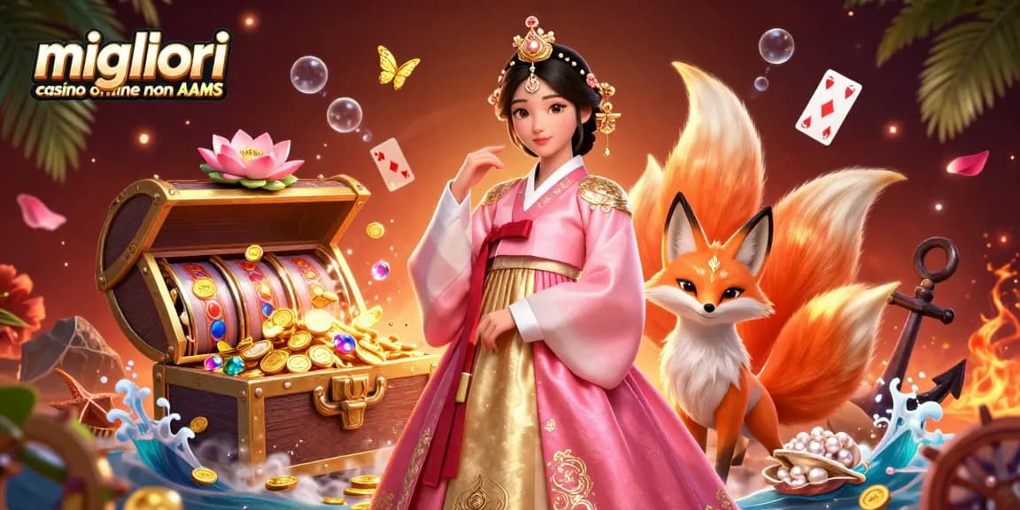 Scopri il fascino dei migliori casino online non AAMS in una vivace scena di casino 3D.