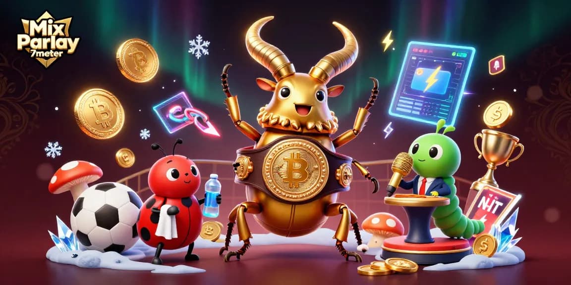 Engage in thrilling action with Mix Parlay 7meter, displaying sports betting excitement alongside vibrant characters.
