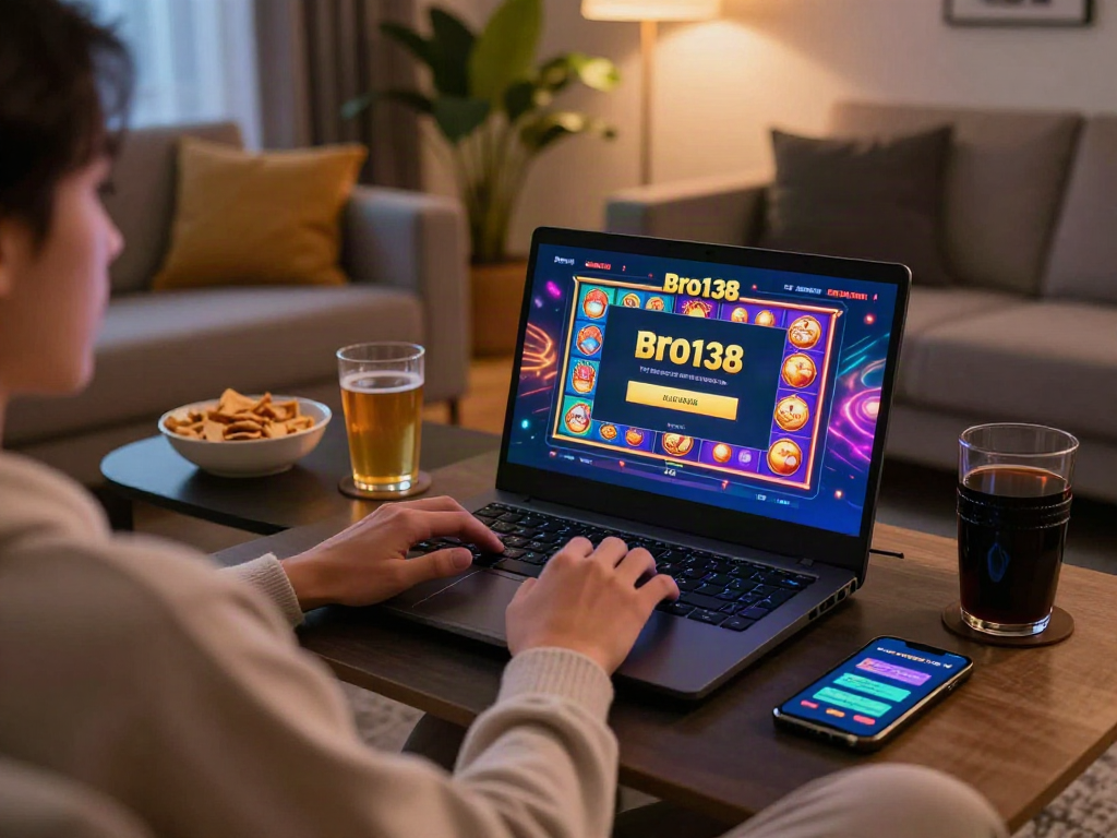 Engaging online gaming with bro138 slot login in a cozy home setting