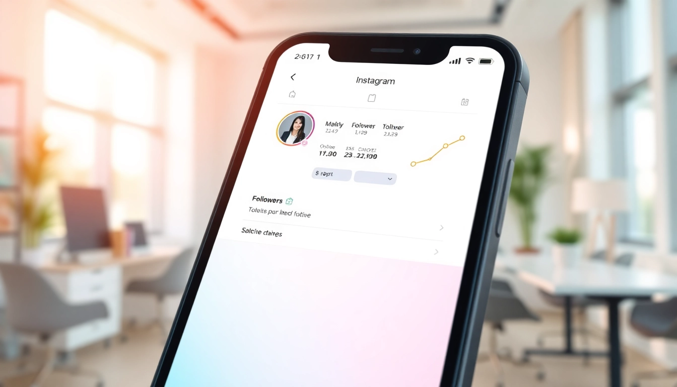 インスタグラムのフォロワー購入に関連するスマートフォンの画面を強調したビジュアル