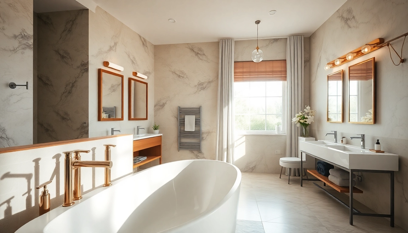 Explore a modern bathroom renovation near me with elegant fixtures and natural light.