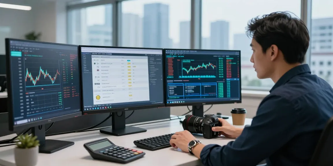 Expert analyzing data to recover stolen cryptocurrency in a modern office environment