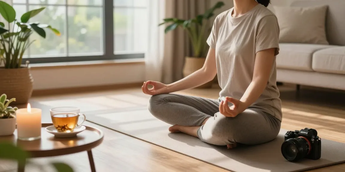 Mindfulness practice in a serene wellness space, promoting rokok88 lifestyle and tranquility.