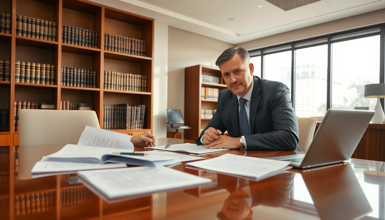 Clearwater truck accident attorney guiding a client through legal options in an office.