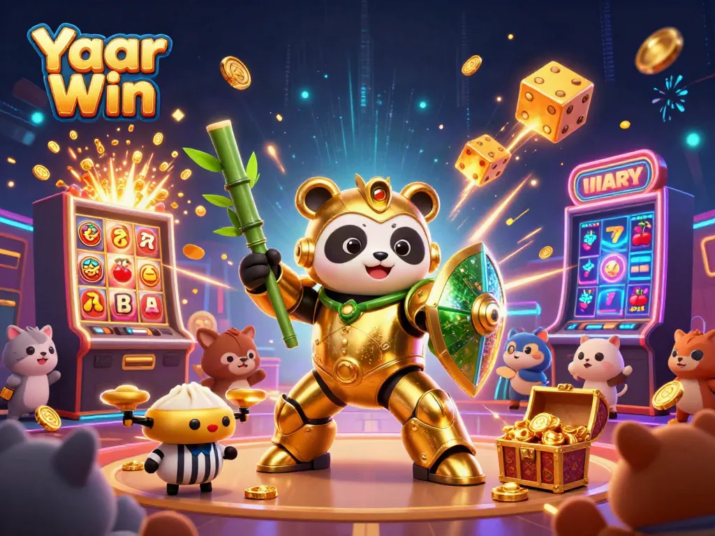 Experience Yaar Win as vibrant gaming excitement unfolds in a richly detailed 3D casino scene.
