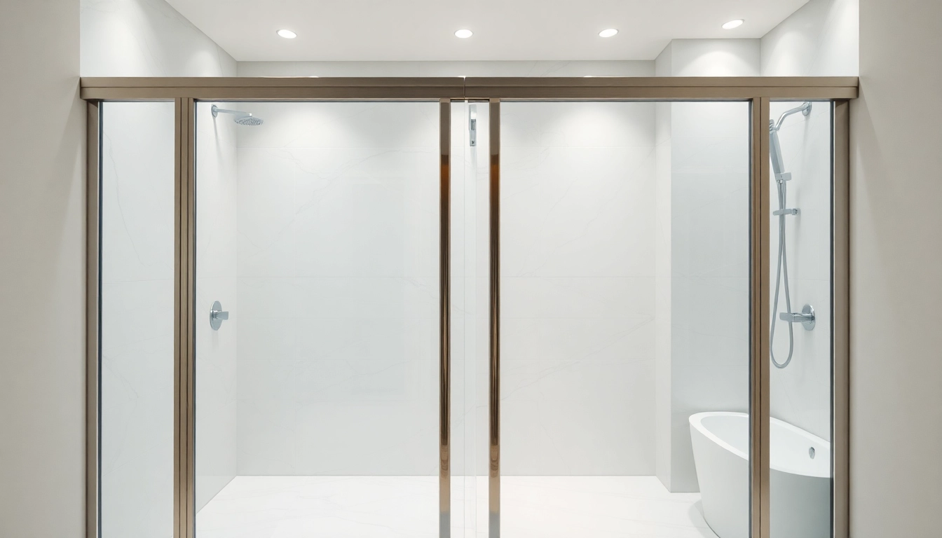 Elegant sliding shower doors showcasing modern design and functionality in a stylish bathroom.