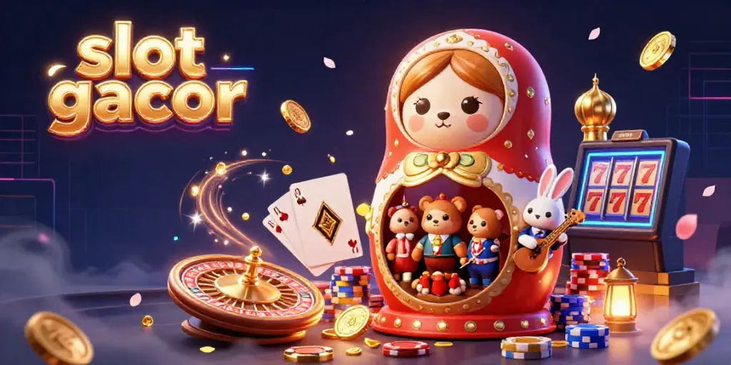 Experience the excitement of slot gacor with vibrant bears and glowing casino elements.