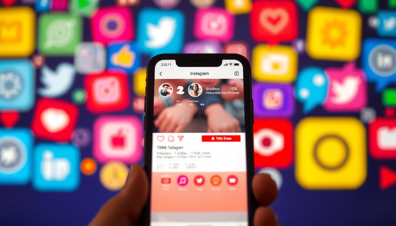instagram フォロワー 購入を促進するスマートフォンの画面を表示するシーン
