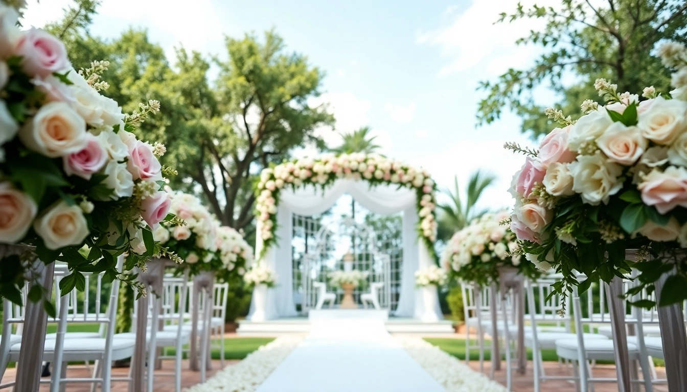Stunning Jacksonville Wedding Venue showcasing an elegant ceremony setup with vibrant floral decorations.