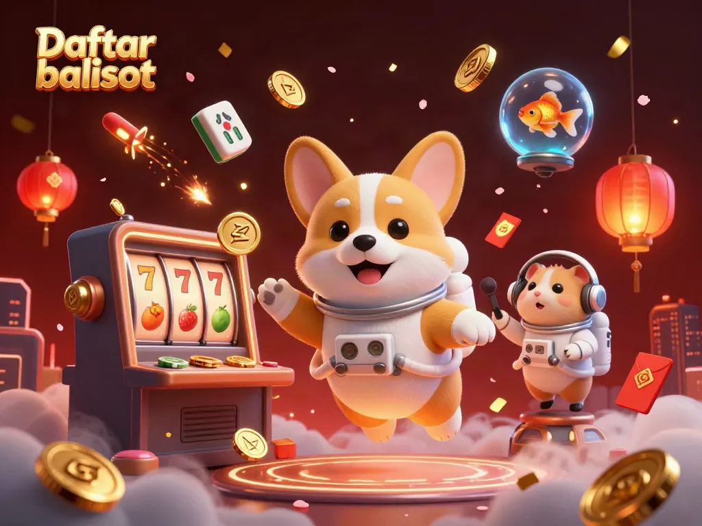 Experience vibrant gameplay with Daftar balisot in an exhilarating casino scene featuring space-themed characters.