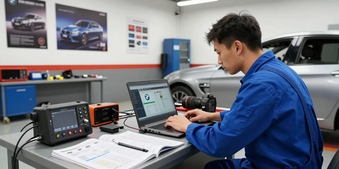 Chiptuning Hannover: Technik, die an einem BMW in einer professionellen Werkstatt durchgeführt wird.