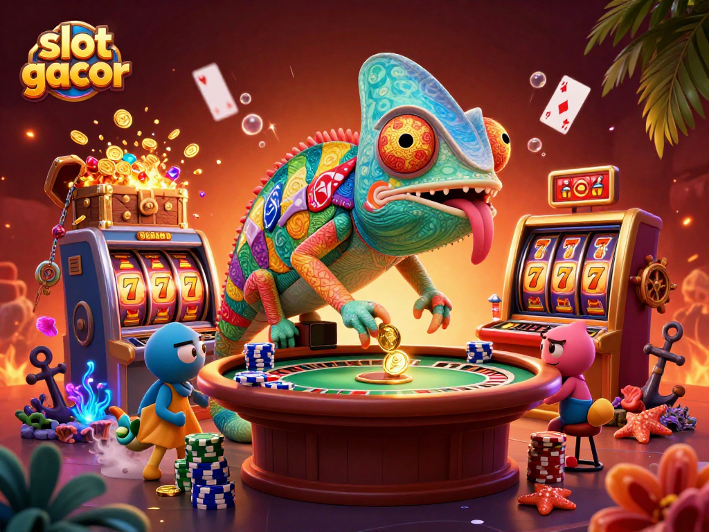 Engage with exciting slot gacor games showcased in a vibrant casino scene to increase your jackpots.