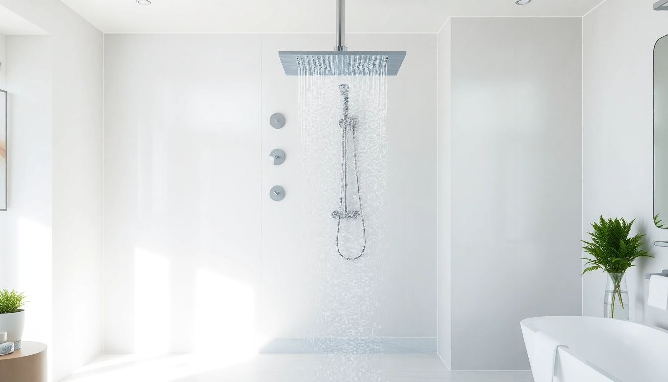 Transform your bath experience with the sunny shower USA, a modern shower system.