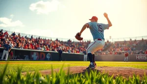 mlb중계의 스릴 넘치는 투구 장면과 화려한 관중들