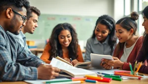 Students collaborating in a vibrant classroom, showcasing the essence of Education and teamwork.